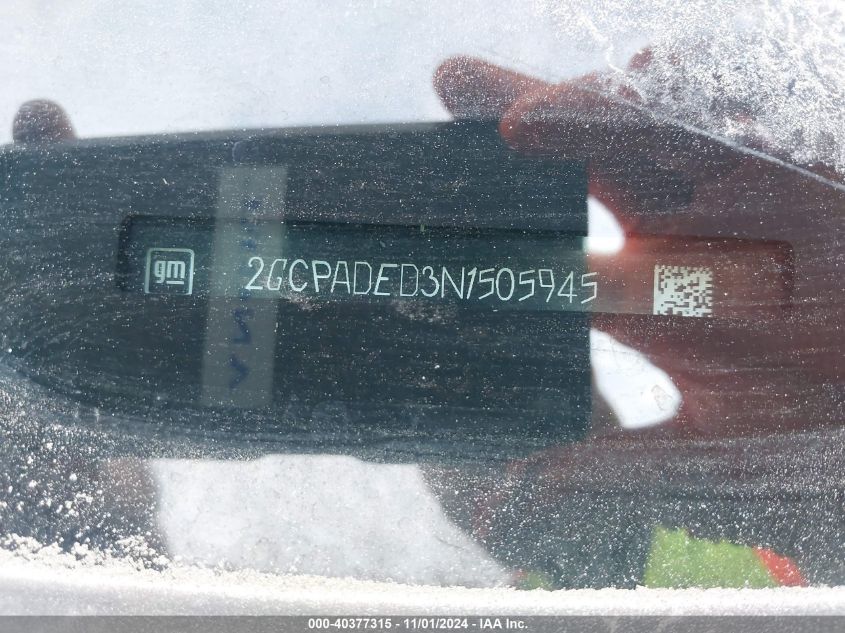 2022 Chevrolet Silverado 1500 2Wd Short Bed Custom VIN: 3GCPABEK1NG525945 Lot: 40377315