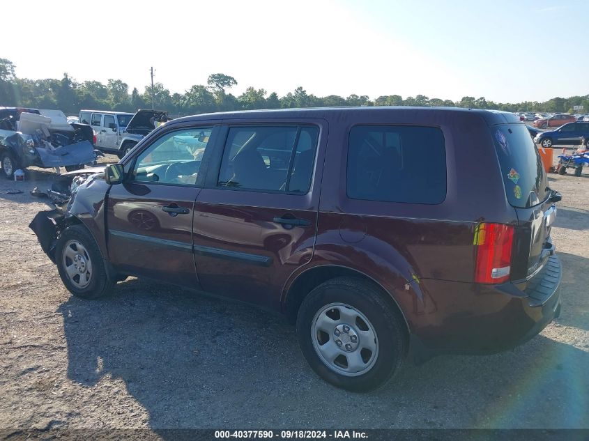 2014 Honda Pilot Lx VIN: 5FNYF4H27EB008944 Lot: 40377590