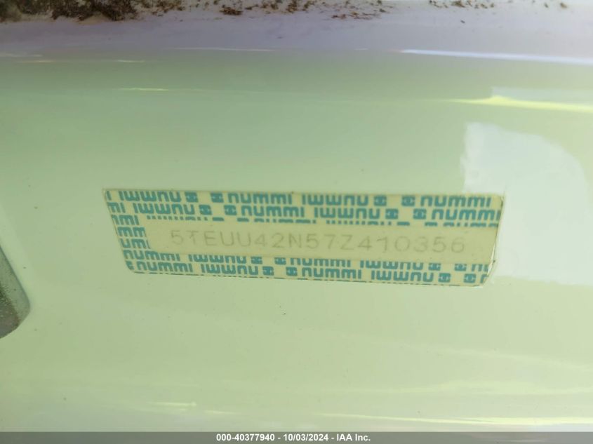 2007 Toyota Tacoma Base V6 VIN: 5TEUU42N57Z410356 Lot: 40377940