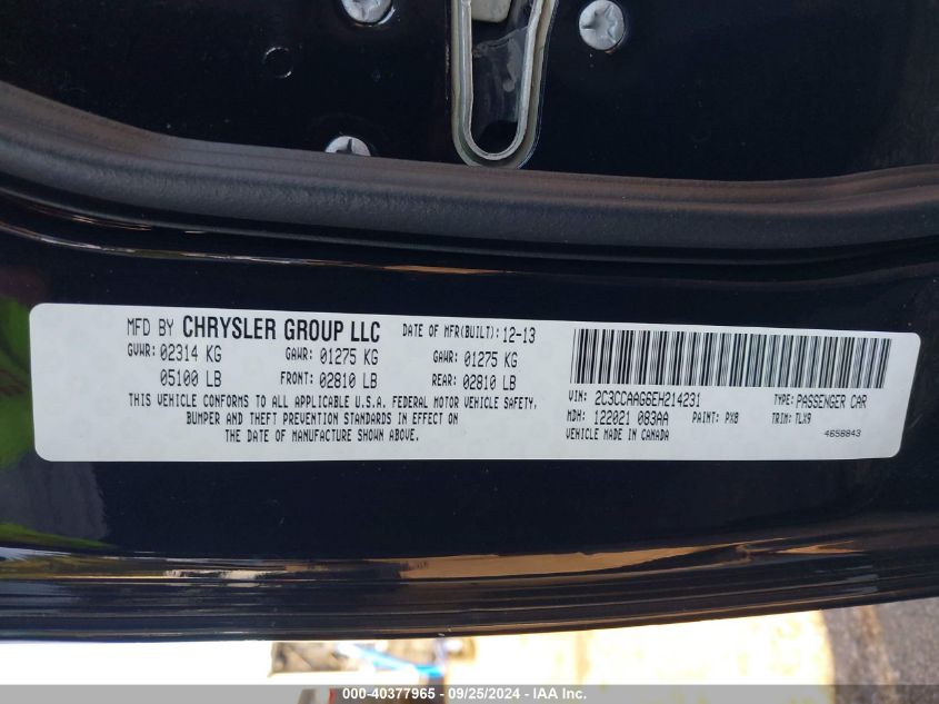 2C3CCAAG6EH214231 2014 Chrysler 300