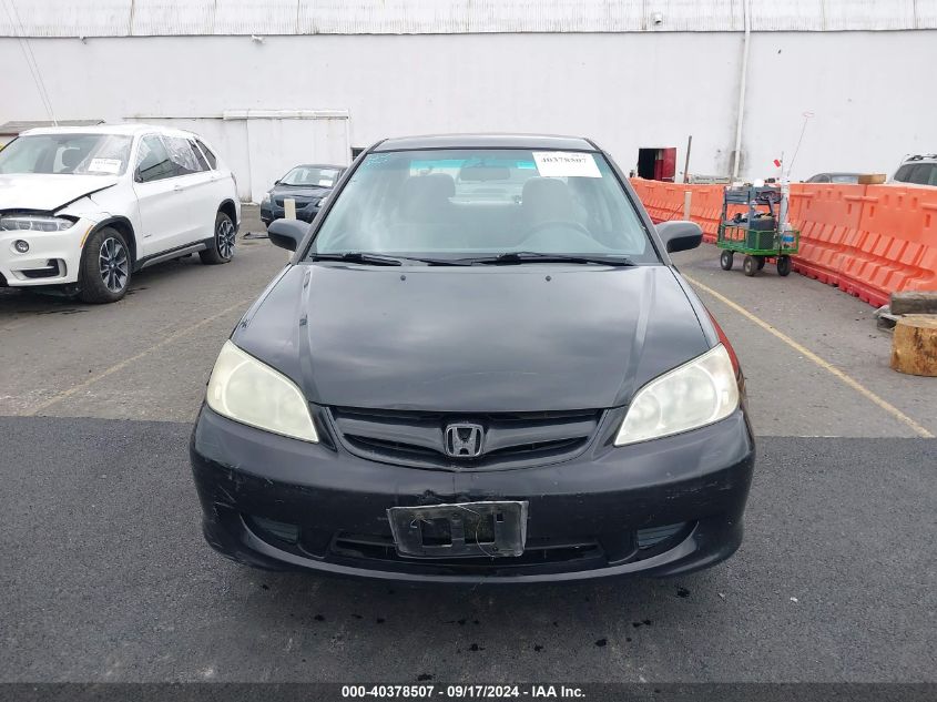 2005 Honda Civic Vp VIN: 2HGES16335H537263 Lot: 40378507