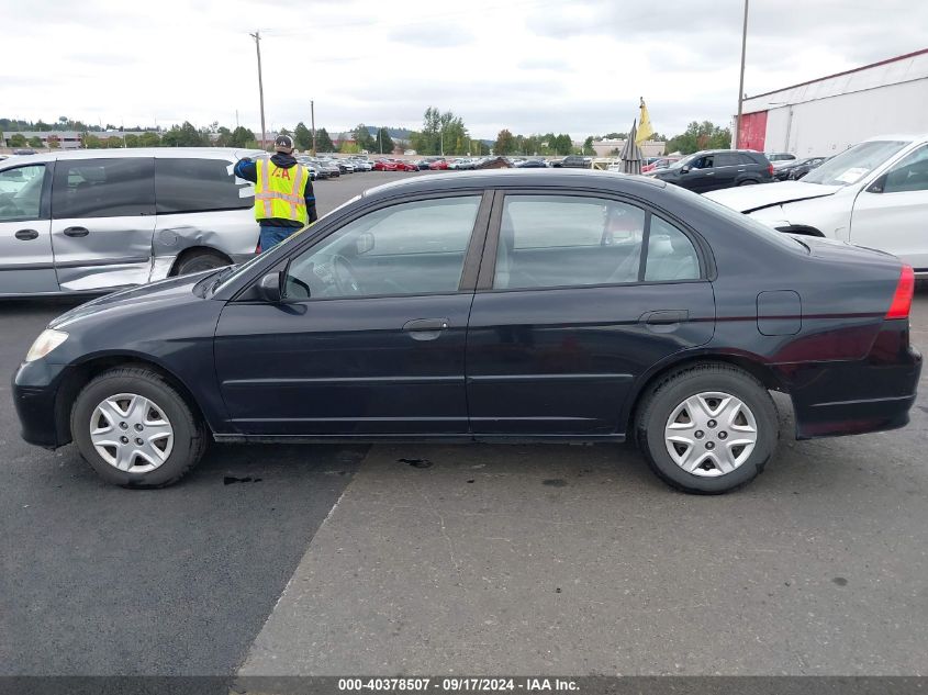 2005 Honda Civic Vp VIN: 2HGES16335H537263 Lot: 40378507