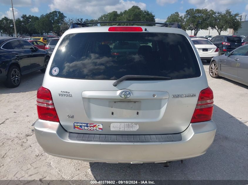 2003 Toyota Highlander Limited VIN: JTEGF21A630116156 Lot: 40378602