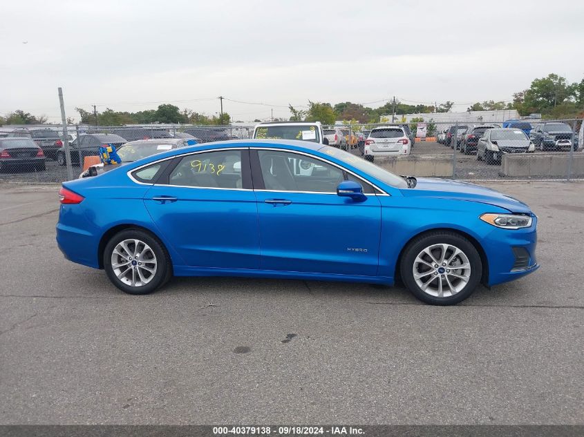 2019 Ford Fusion Hybrid Sel VIN: 3FA6P0MU9KR255872 Lot: 40379138