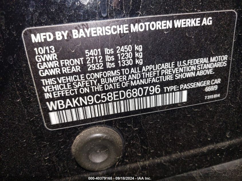 WBAKN9C58ED680796 2014 BMW 550I I