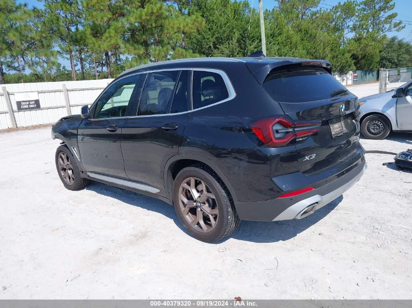 2022 BMW X3 XDRIVE30I - 5UX53DP05N9J05094