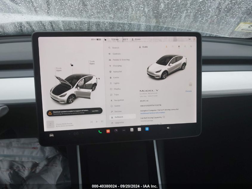 2020 TESLA MODEL Y LONG RANGE DUAL MOTOR ALL-WHEEL DRIVE - 5YJYGDEE3LF032716