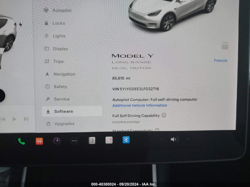 2020 Tesla Model Y Long Range Dual Motor All-Wheel Drive VIN: 5YJYGDEE3LF032716 Lot: 40380024