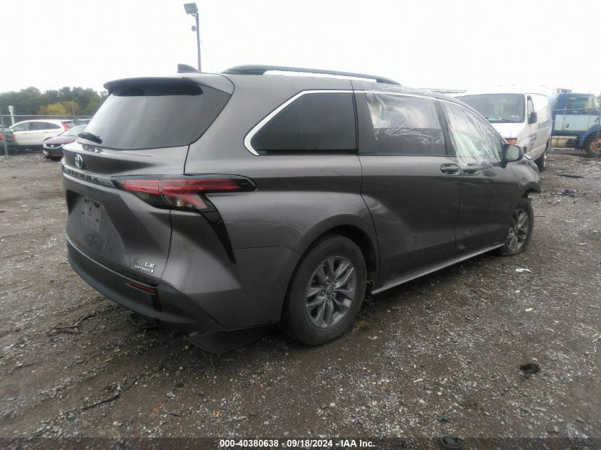 2022 Toyota Sienna Le VIN: 5TDKRKEC5NS088688 Lot: 40380638