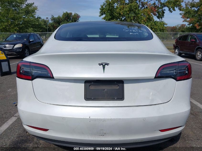 2021 Tesla Model 3 Standard Range Plus Rear-Wheel Drive VIN: 5YJ3E1EA1MF854816 Lot: 40380959