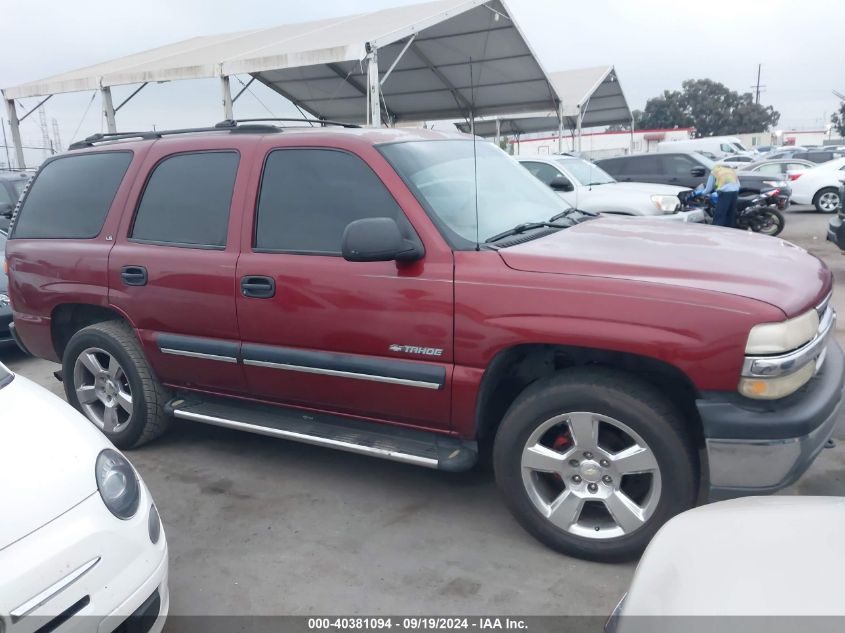 2001 Chevrolet Tahoe Ls VIN: 1GNEK13T41J313549 Lot: 40381094