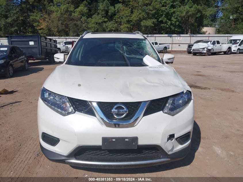 2016 Nissan Rogue Sv VIN: 5N1AT2MT2GC734235 Lot: 40381353