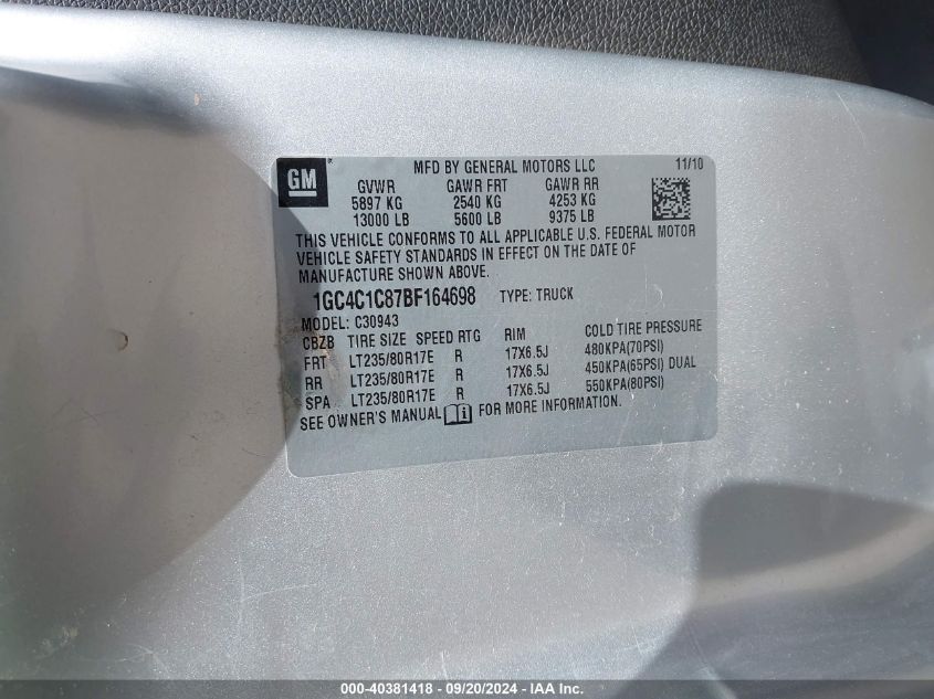 1GC4C1C87BF164698 2011 Chevrolet Silverado 3500Hd Ltz