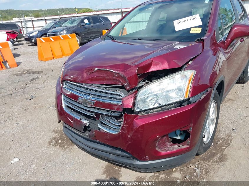 2016 Chevrolet Trax Lt VIN: 3GNCJLSB6GL172371 Lot: 40381700