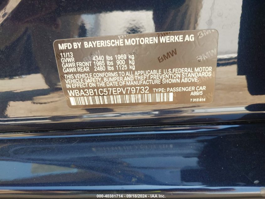 WBA3B1C57EPV79732 2014 BMW 320I