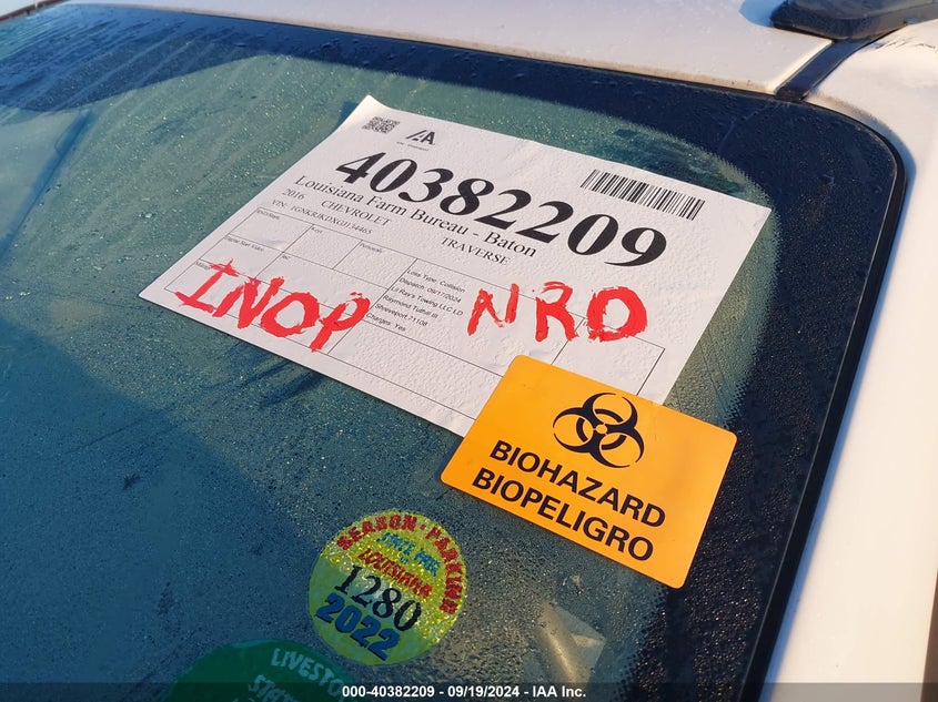 2016 CHEVROLET TRAVERSE LTZ - 1GNKRJKDXGJ134465