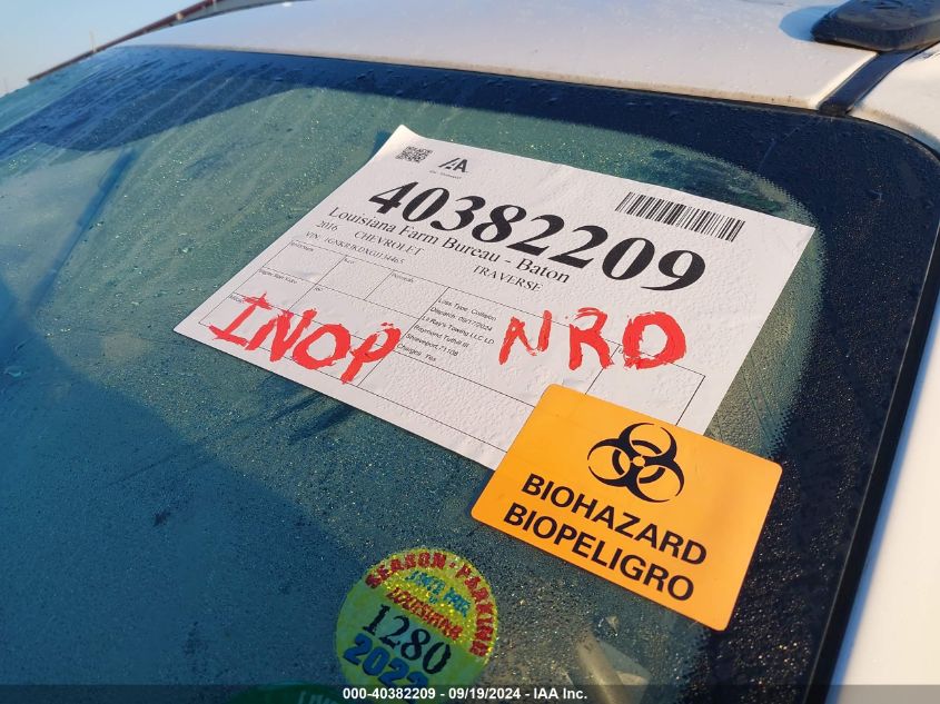 2016 CHEVROLET TRAVERSE LTZ - 1GNKRJKDXGJ134465