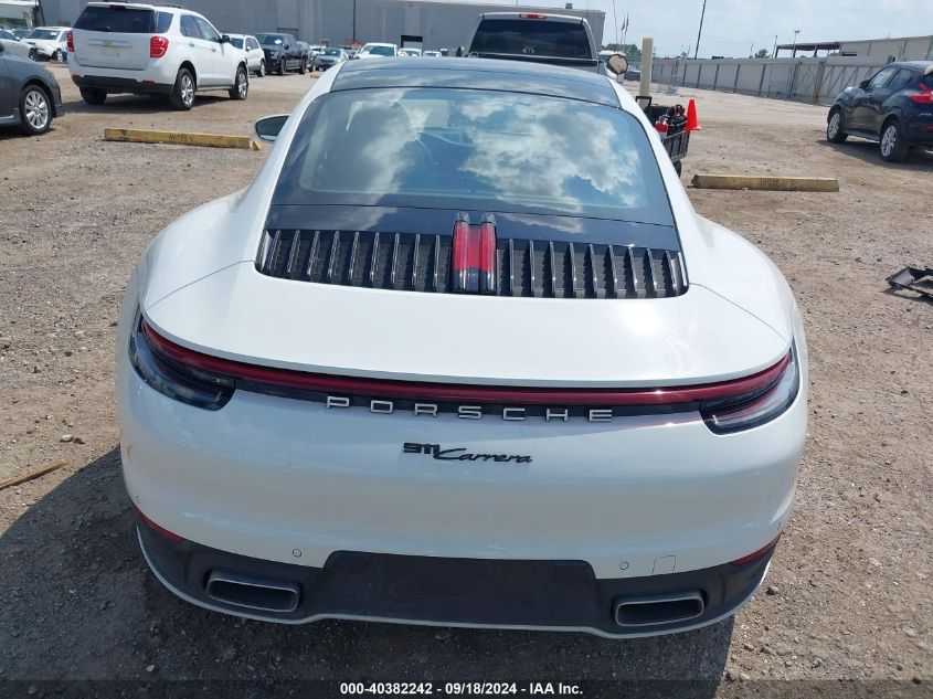 2022 Porsche 911 Carrera/Carrera 4 VIN: WP0AA2A91NS206000 Lot: 40382242