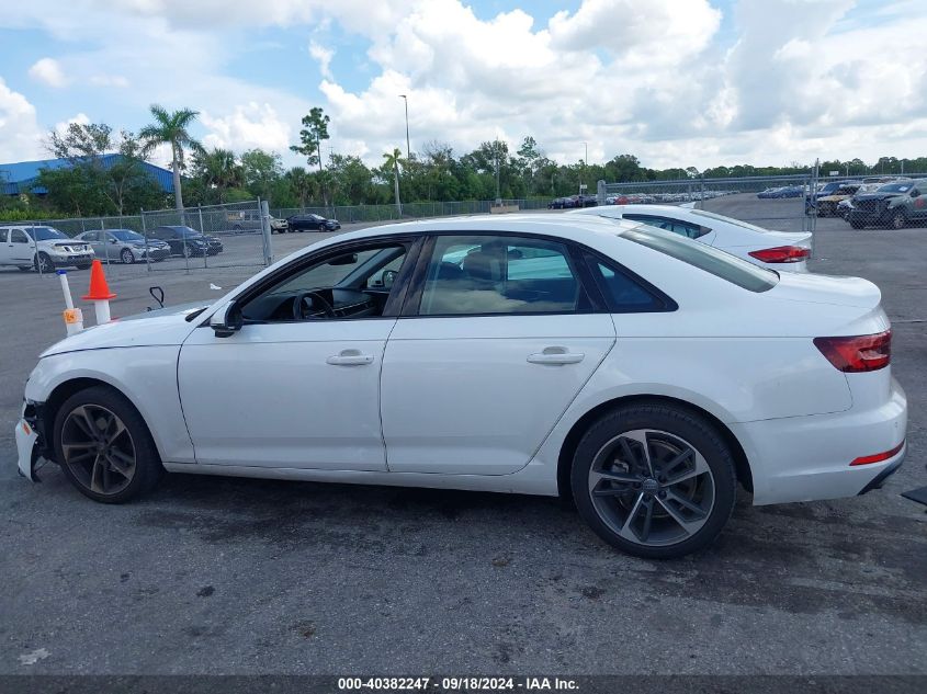 2019 Audi A4 40 Premium/40 Titanium Premium VIN: WAUGMAF41KN015337 Lot: 40382247