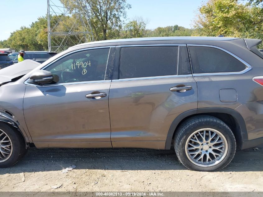 2015 Toyota Highlander Limited Platinum V6 VIN: 5TDDKRFH8FS119904 Lot: 40382513