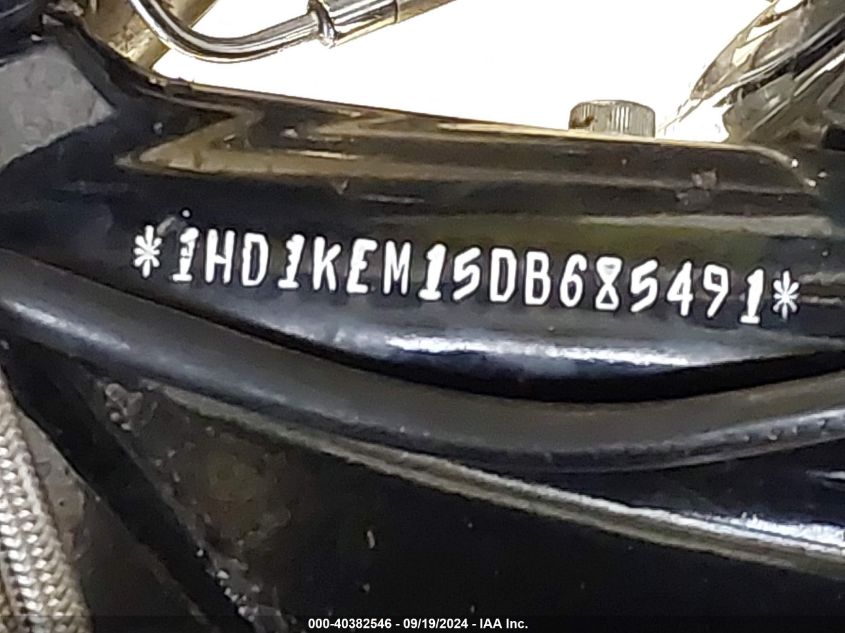 2013 Harley-Davidson Flhtk Electra Glide Ultra Ltd VIN: 1HD1KEM15DB685491 Lot: 40382546