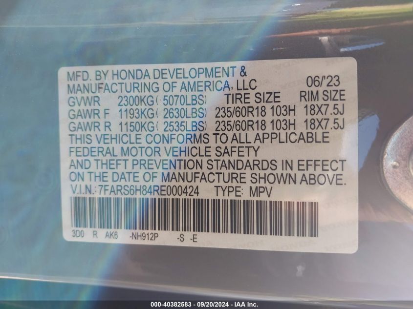 7FARS6H84RE000424 2024 Honda Cr-V Hybrid Sport-L