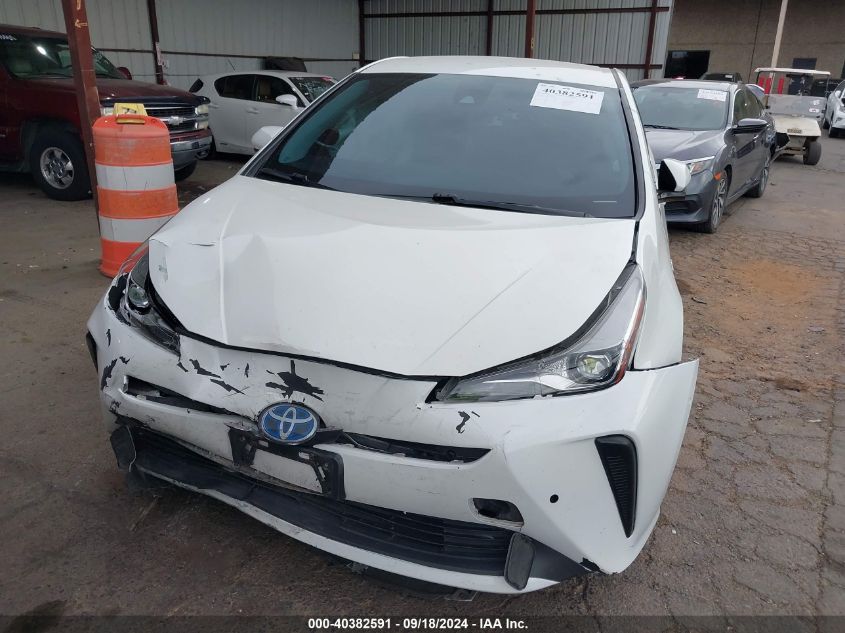 2019 Toyota Prius Le VIN: JTDKARFU7K3080077 Lot: 40382591