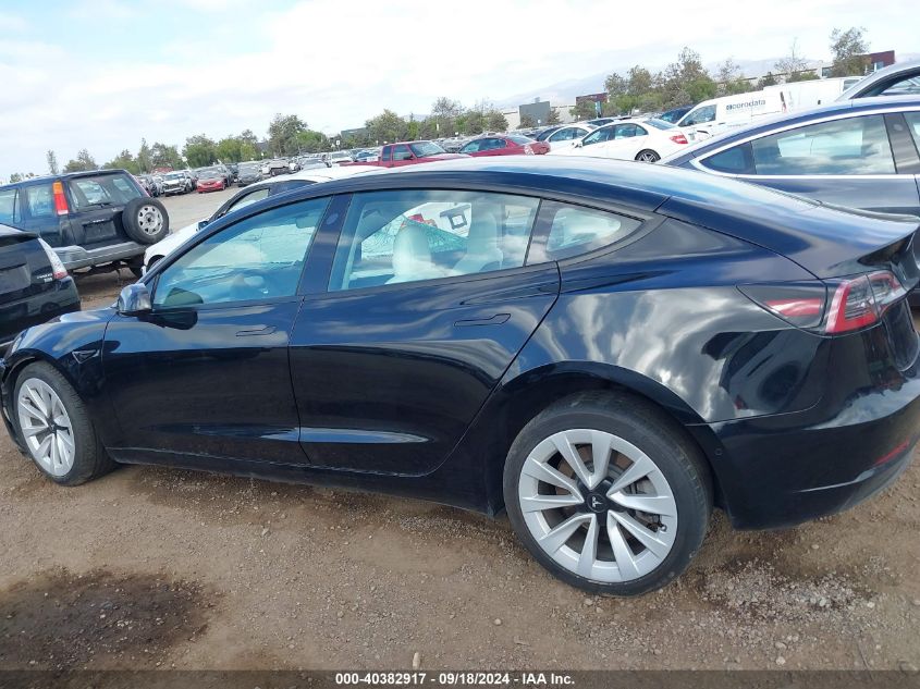 2022 Tesla Model 3 VIN: 5YJ3E1EA1NF360103 Lot: 40382917