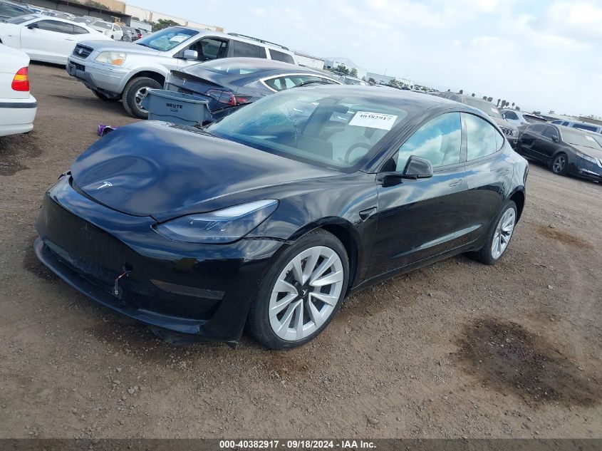 VIN 5YJ3E1EA1NF360103 2022 Tesla Model 3 no.2