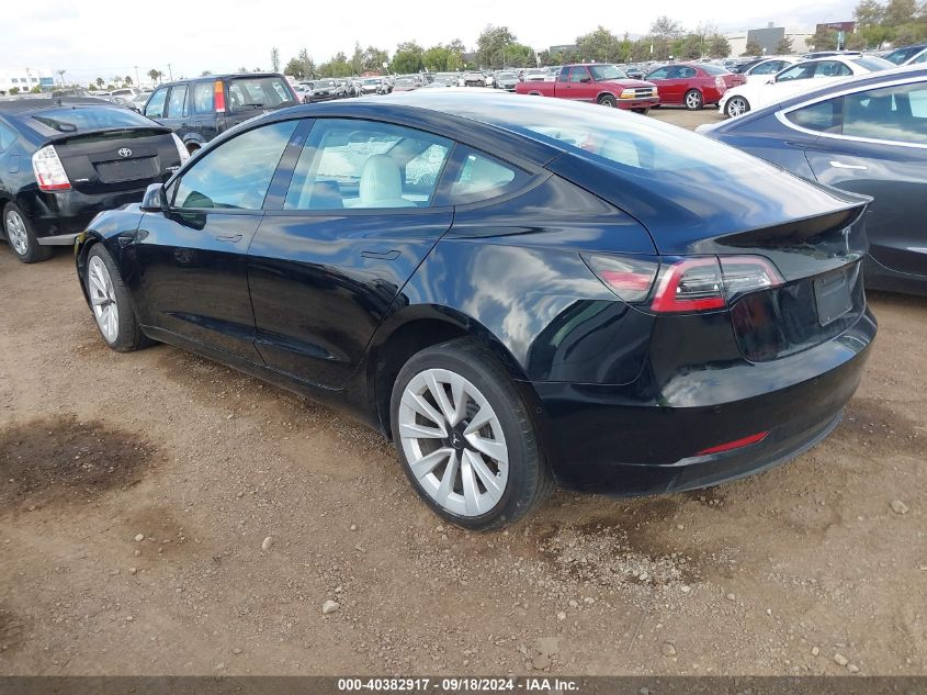 VIN 5YJ3E1EA1NF360103 2022 Tesla Model 3 no.3