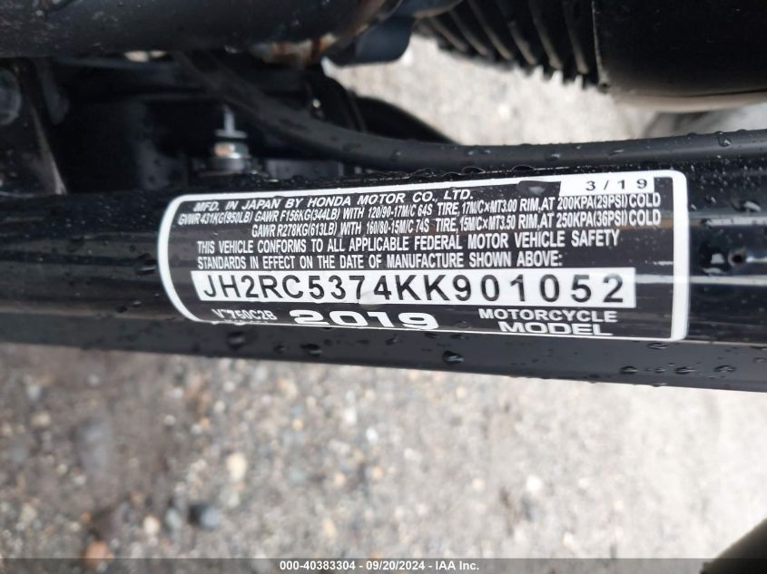 JH2RC5374KK901052 2019 Honda Vt750 C2B