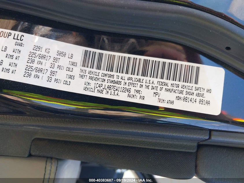 2014 JEEP CHEROKEE SPORT - 1C4PJLAB7EW112246