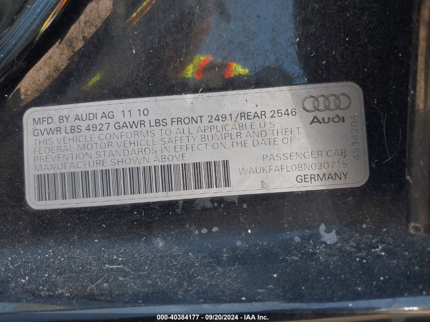 VIN KNDJN2A29F7209027 2011 AUDI A4 no.9