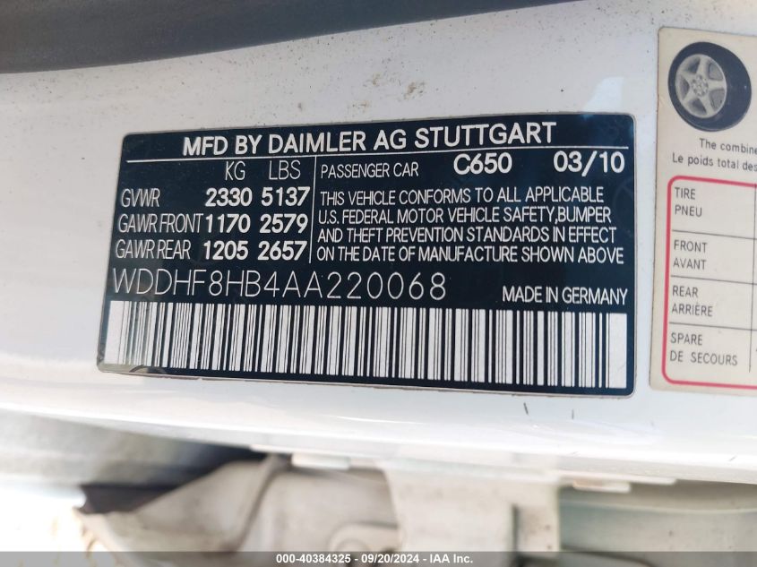 WDDHF8HB4AA220068 2010 Mercedes-Benz E 350 4Matic