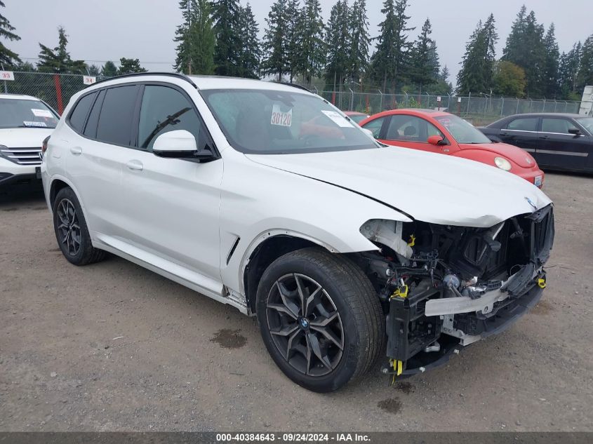 2022 BMW X3 XDRIVE30I - 5UX53DP06N9N25401