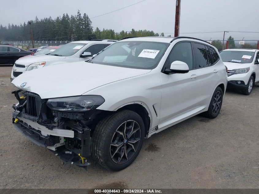 2022 BMW X3 XDRIVE30I - 5UX53DP06N9N25401