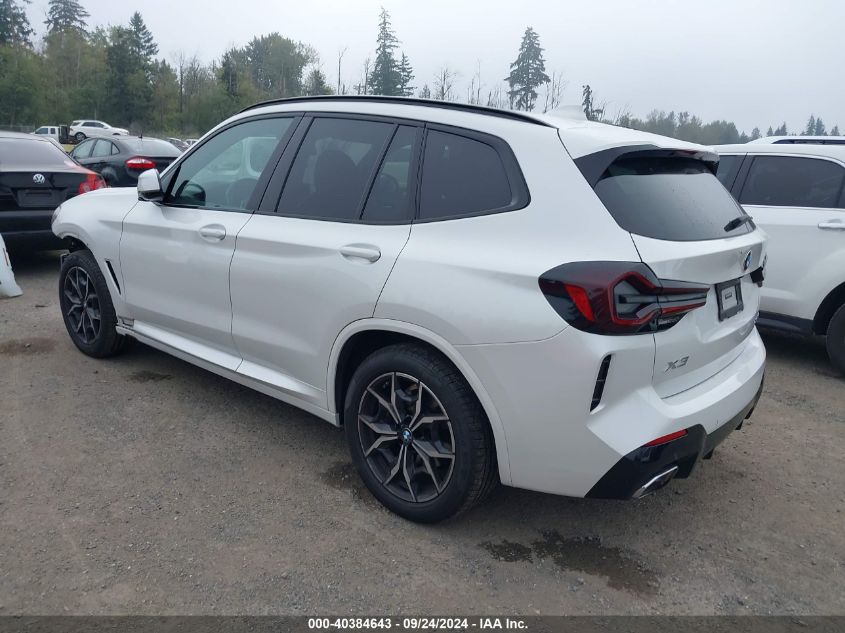 2022 BMW X3 XDRIVE30I - 5UX53DP06N9N25401