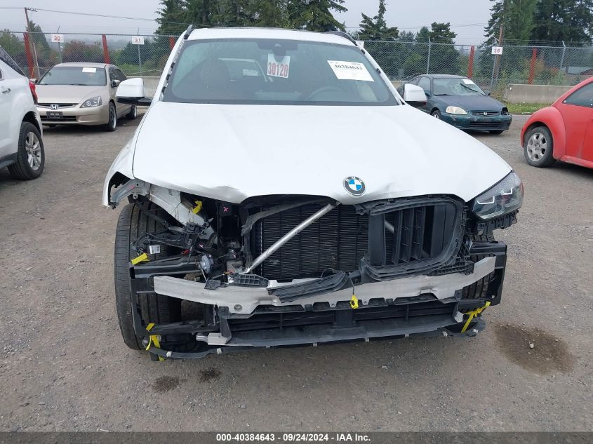 2022 BMW X3 xDrive30I VIN: 5UX53DP06N9N25401 Lot: 40384643