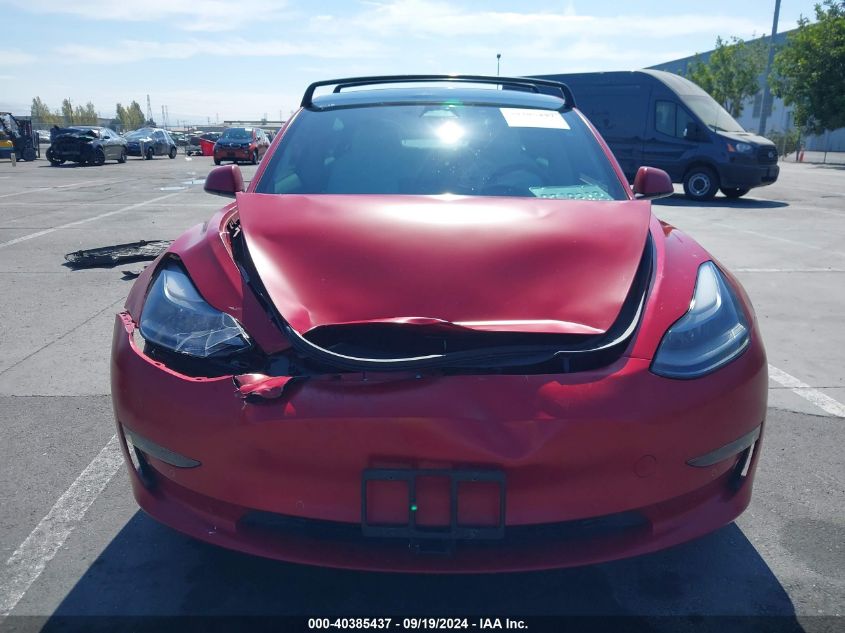 2022 Tesla Model 3 Performance Dual Motor All-Wheel Drive VIN: 5YJ3E1EC6NF196624 Lot: 40385437