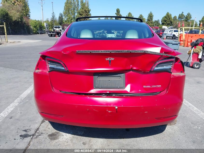 2022 Tesla Model 3 Performance Dual Motor All-Wheel Drive VIN: 5YJ3E1EC6NF196624 Lot: 40385437