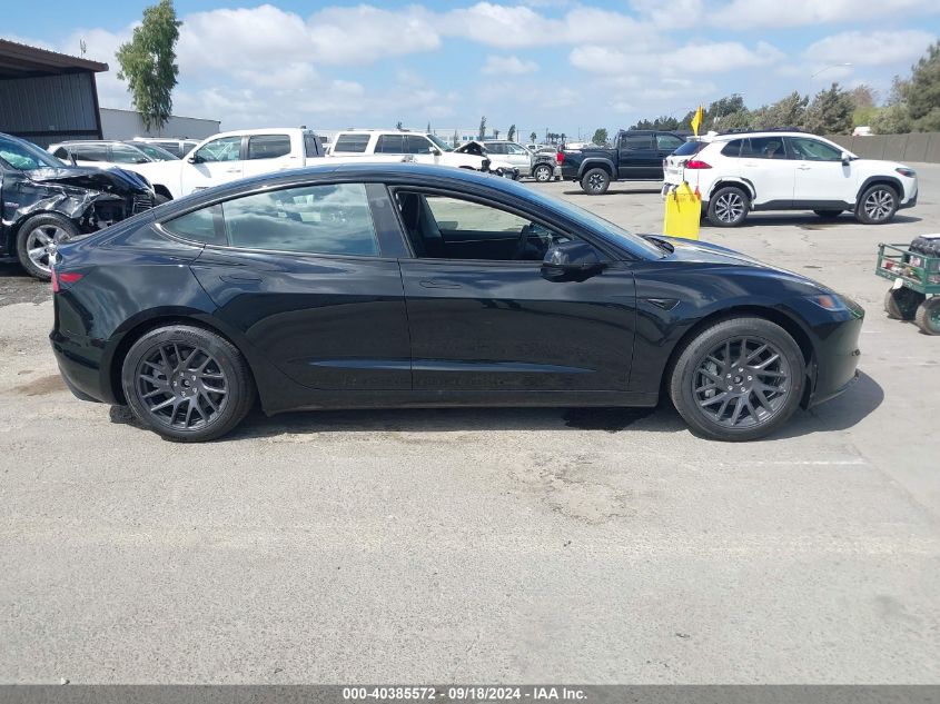 2024 Tesla Model 3 Long Range Dual Motor All-Wheel Drive VIN: 5YJ3E1EB8RF793593 Lot: 40385572