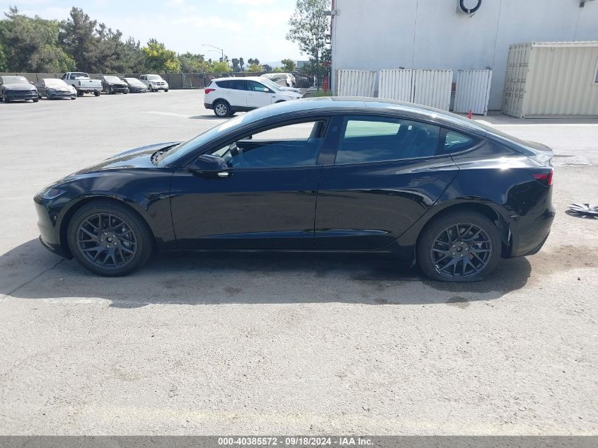 2024 Tesla Model 3 Long Range Dual Motor All-Wheel Drive VIN: 5YJ3E1EB8RF793593 Lot: 40385572