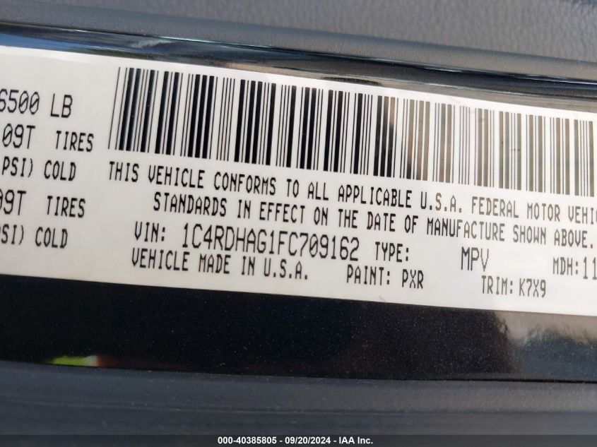 1C4RDHAG1FC709162 2015 Dodge Durango Sxt