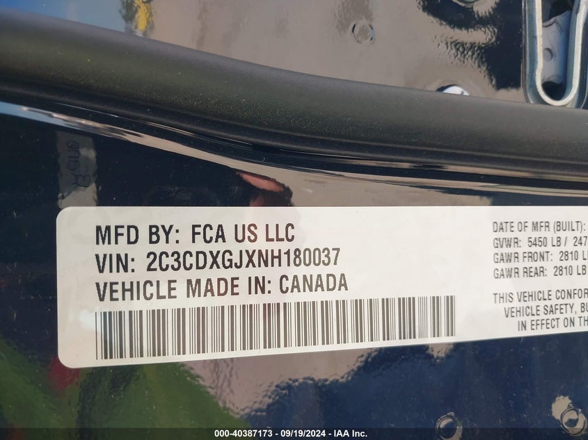 2022 DODGE CHARGER SCAT PACK - 2C3CDXGJXNH180037