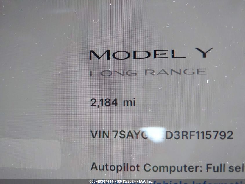 2024 TESLA MODEL Y LONG RANGE DUAL MOTOR ALL-WHEEL DRIVE/RWD - 7SAYGDED3RF115792