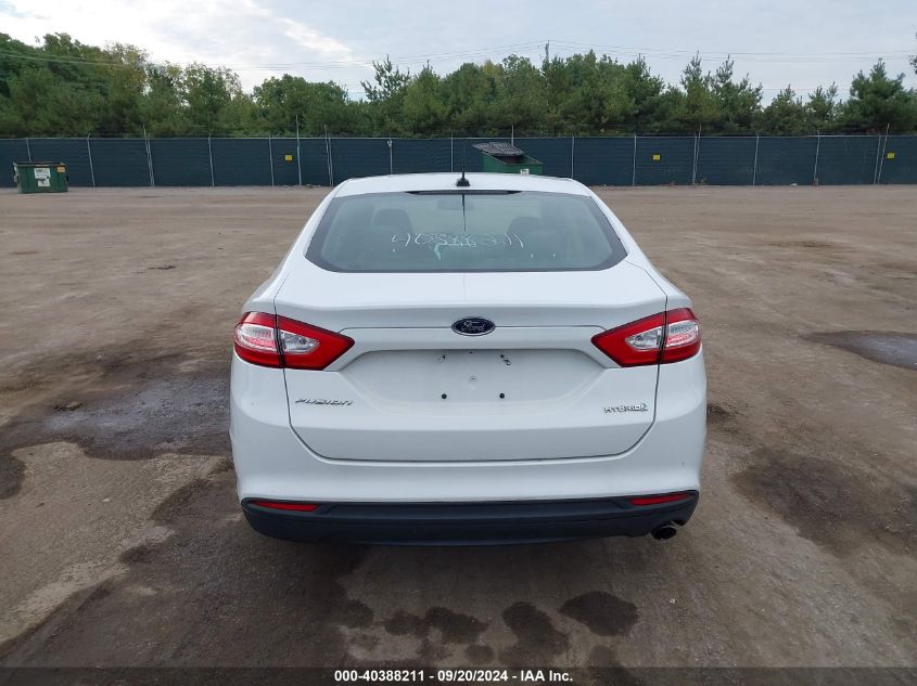 2014 Ford Fusion Hybrid S VIN: 3FA6P0UU3ER254642 Lot: 40388211