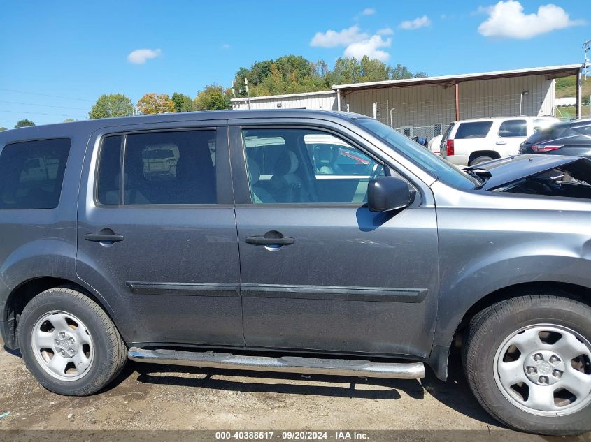 2013 Honda Pilot Lx VIN: 5FNYF4H23DB059923 Lot: 40388517