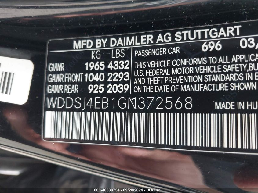 WDDSJ4EB1GN372568 2016 Mercedes-Benz Cla 250