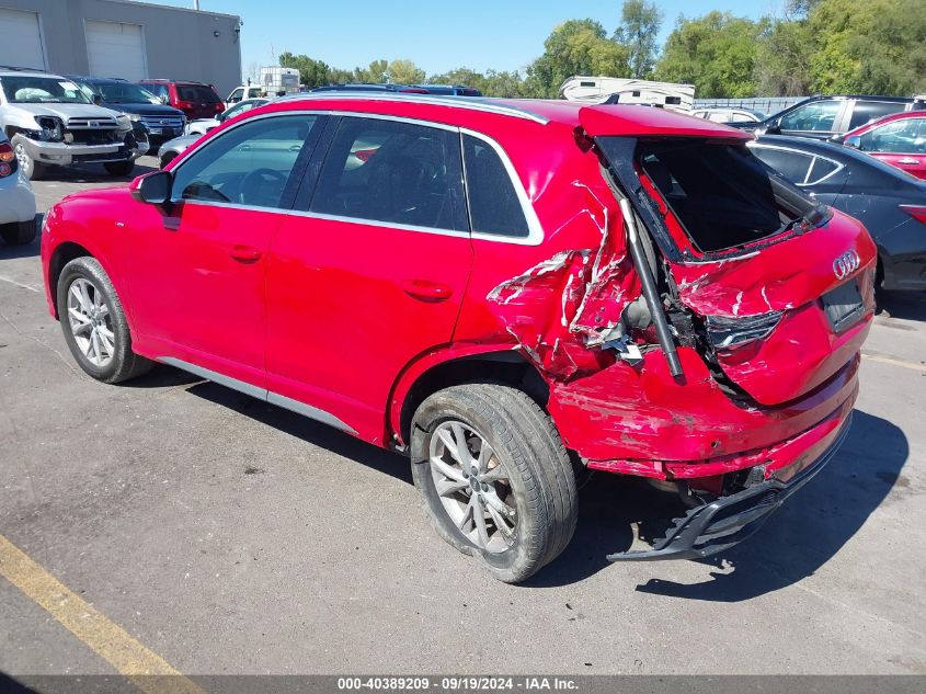 2022 Audi Q3 Premium Plus 45 Tfsi S Line Quattro Tiptronic VIN: WA1EECF3XN1093079 Lot: 40389209