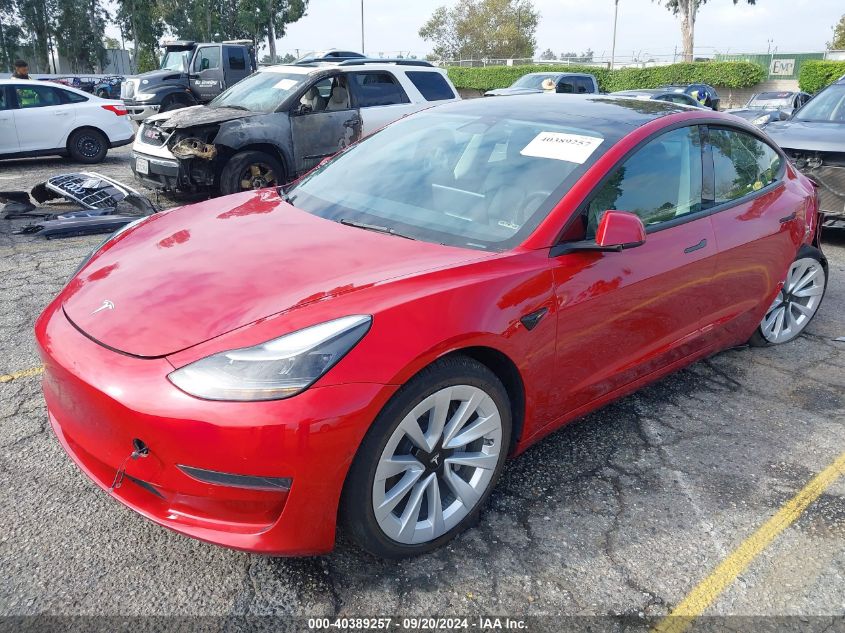 5YJ3E1EAXNF254636 2022 TESLA MODEL 3 - Image 2